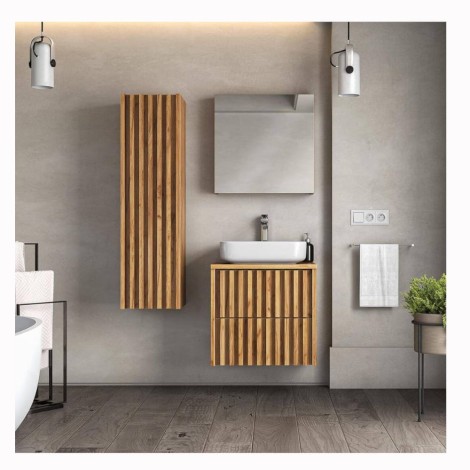 Defra Delano C32 słupek łazienkowy z drzwiami dąb złoty 34 cm