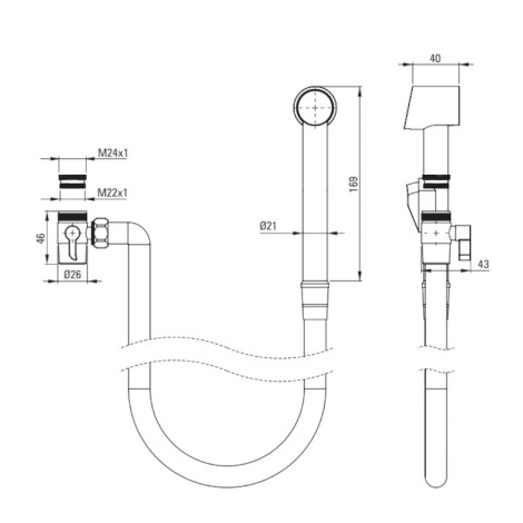 Deante Bidetta zestaw bidetta punktowy z przełącznikiem natrysku chrom