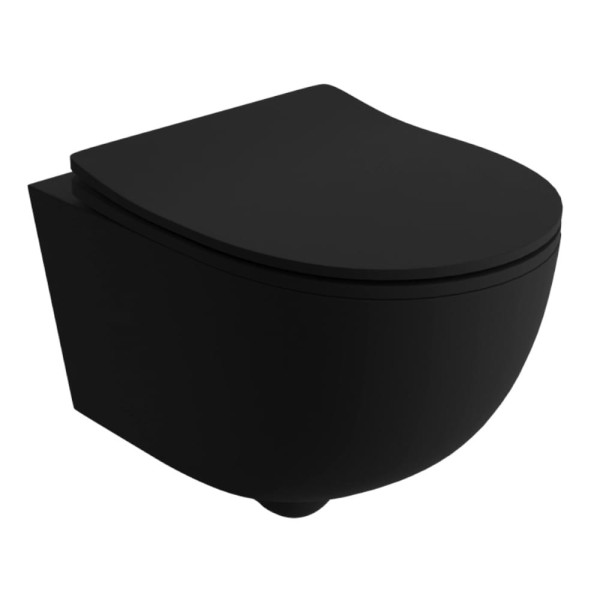 Lavita Brava Black 2.0 miska WC wisząca ze spłukiwaniem wirowym i deską wolnoopadającą