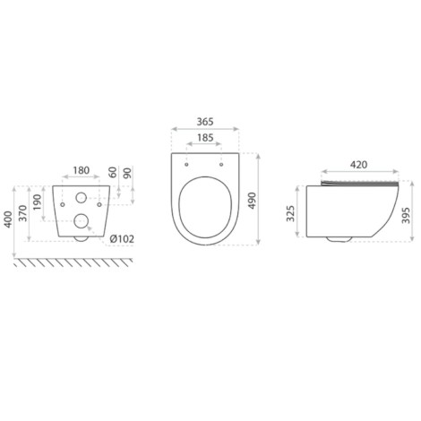 Lavita Sinto Black 3.0 miska WC wisząca ze spłukiwaniem wirowym i deską wolnoopadającą