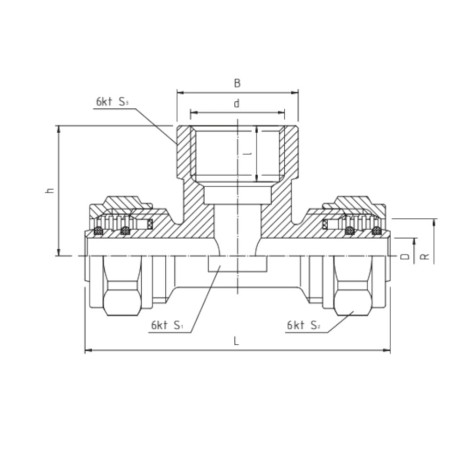 Perfexim 709 Trójnik skręcany GW 16x1/2