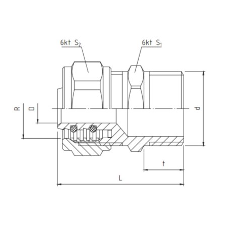 Perfexim 702 Nypel skręcana GZ 20x3/4
