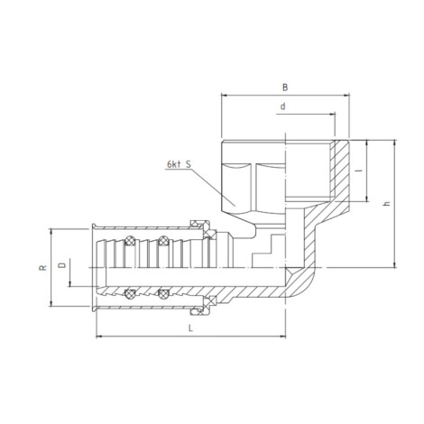 Perfexim 735 Kolano zaprasowywane GW 16x1/2 cala
