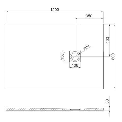 Roca Hebe brodzik kompozytowy Stonex 1200x800x30 czarny