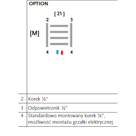 Gorgiel grzejnik łazienkowy Milan 1180x500 474W podłączenie centralne 21 biały
