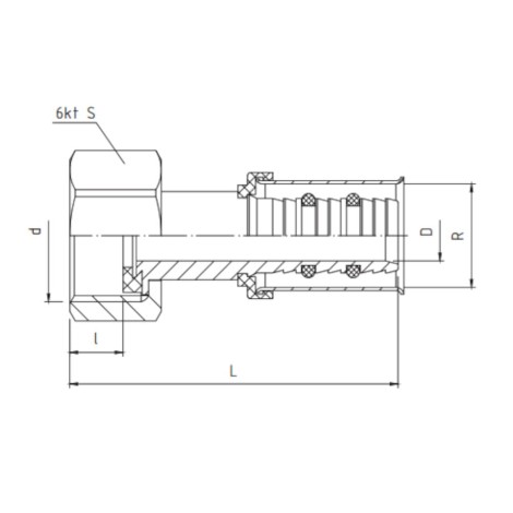 Perfexim 732 Półśrubunek  zaprasowywany 25x1/2 GW z uszczelką