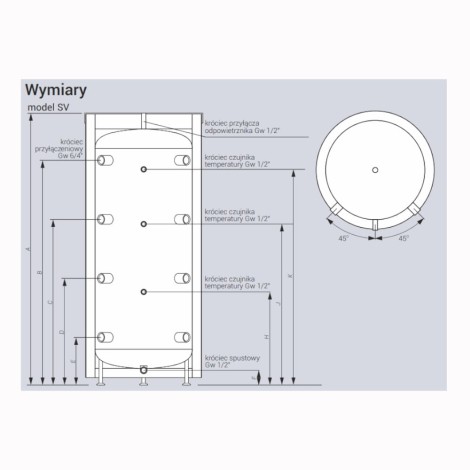 Kospel zbiornik buforowy SV 200.1 nieemaliowany w izolacji 220 l
