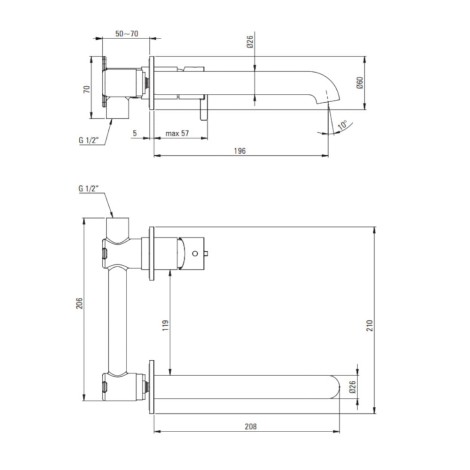 Deante Silia bateria umywalkowa podtynkowa titanium