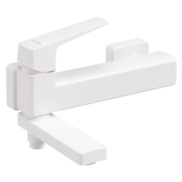 Deante Blur bateria wannowa ze składaną wylewką ścienna biała