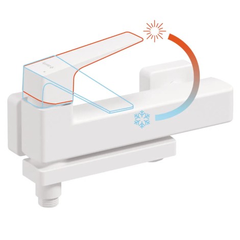 Deante Blur bateria wannowa ze składaną wylewką ścienna biała