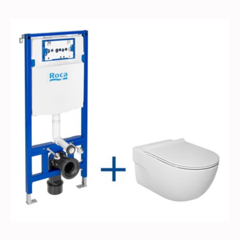 Roca Meridian zestaw podtynkowy  z miską WC podwieszaną i deską wolnoopadającą białą