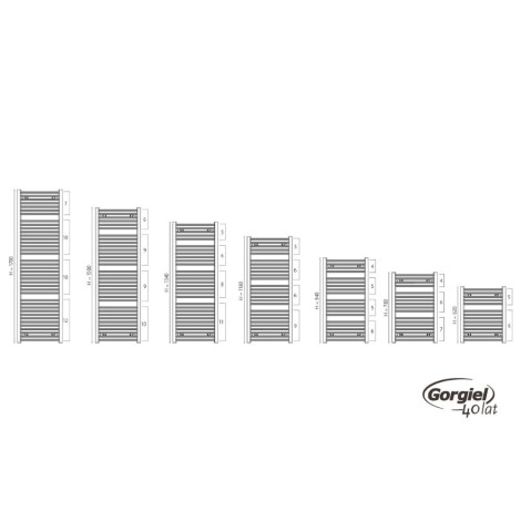 Gorgiel Wezyr grzejnik łazienkowy 150x50 biały