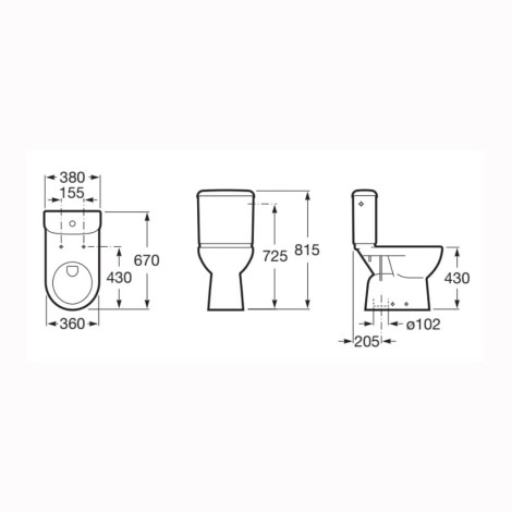 Roca Victoria miska WC do kompaktu  biała  43 cm wys. dla niepełonosprawnych
