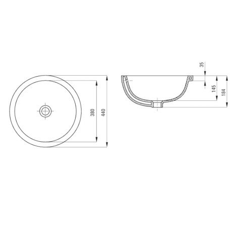 Deante umywalka Alpinia biała podwieszana O 38cm