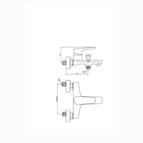 Invena Dokos bateria wannowa chrom