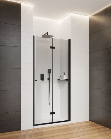 Dente Kerria Plus drzwi wnękowe składane, profil chrom 100 cm - aranżacja.