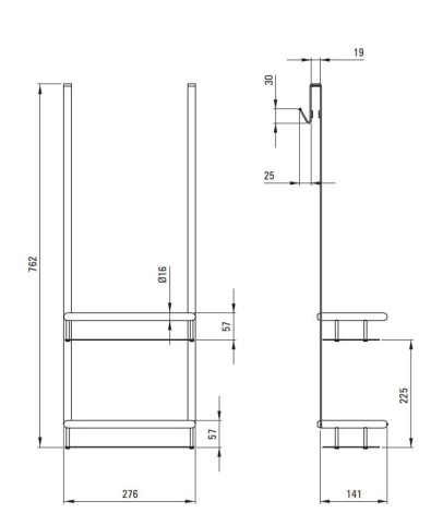 Deante Silia półka wisząca na kabinę titanium.
