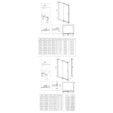 Deante Kerria Plus drzwi przesuwne nero 100 cm 