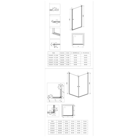 Deante Kerria plus kabina prysznicowa nero 90x90