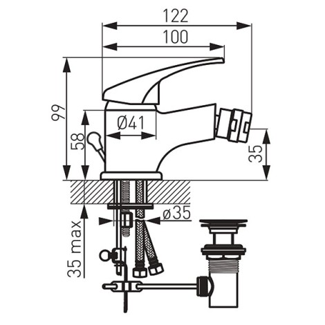 Ferro Basic bateria bidetowa chrom