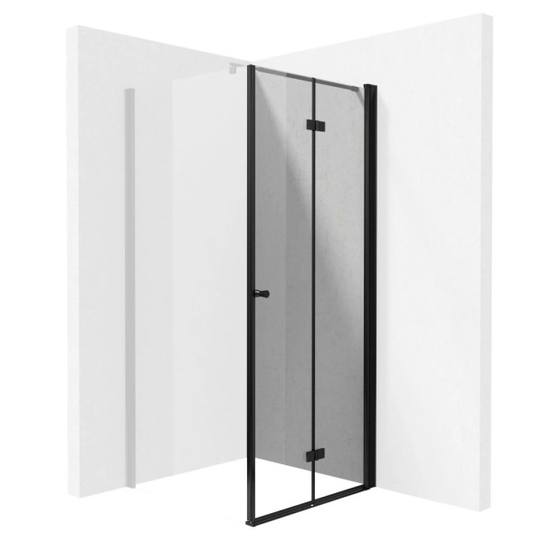 Deante Kerria Plus drzwi wnękowe składane czarny 70cm