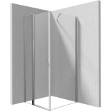 Deante Kerria Plus kabina prysznicowa podwójne drzwi wahadłowe kwadratowa 80x80 cm chrom