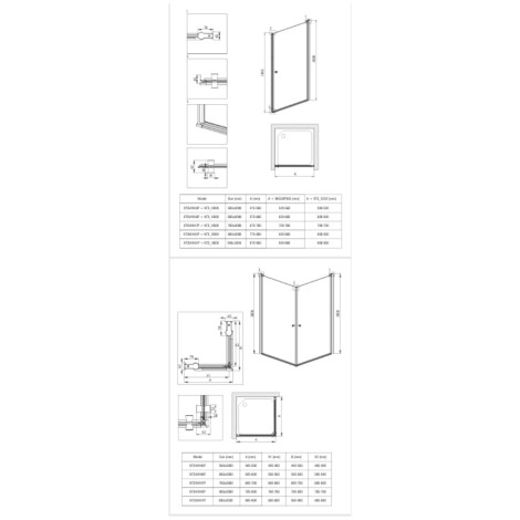 Deante Kerria plus kabina prysznicowa nero 90x90