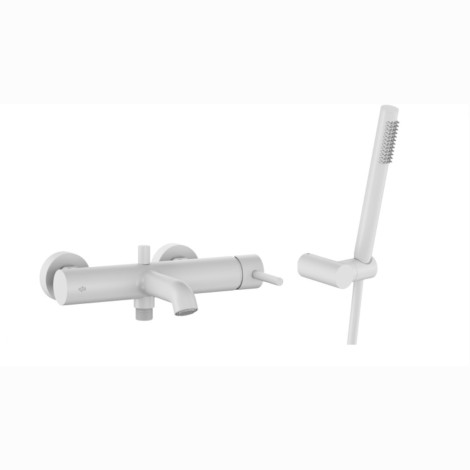 Kfa Moza bateria wannowa ścienna pozioma z natryskiem punktowym premium white.