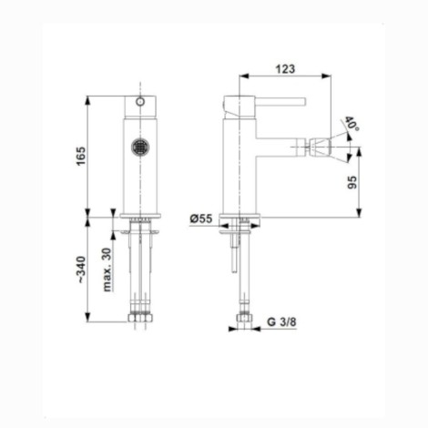 KFA Moza bateria bidetowa stojąca white.