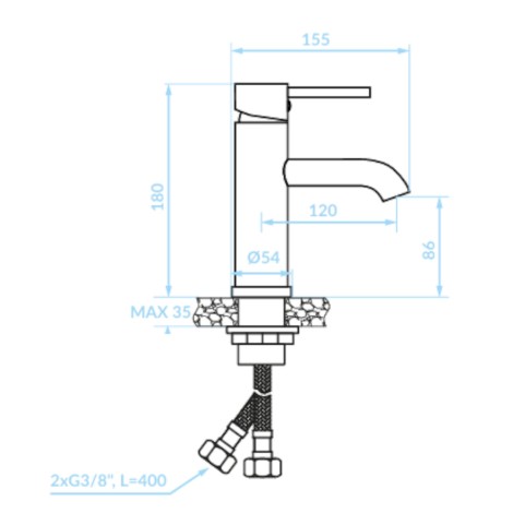 Kuchinox NOIA bateria umywalkowa stojąca