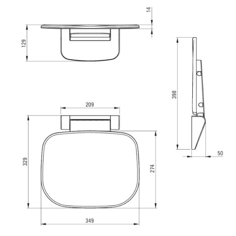 Deante Vital siedzisko ścienne składane białe