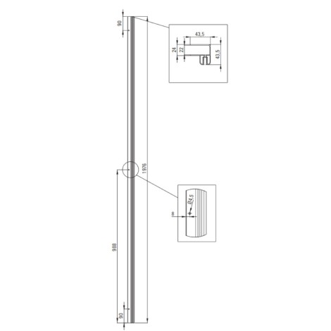 Deante Kerria plus profil narożny chrom