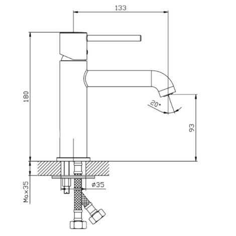 AVAPAX Ultimate bateria umywalkowa gun metal