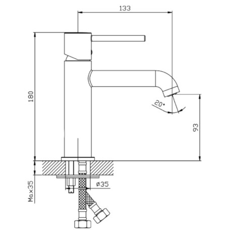 AVAPAX Ultimate bateria umywalkowa czarna