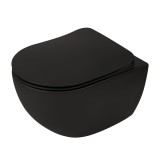 Deante Peonia miska WC wisząca bezkołnierzowa czarna
