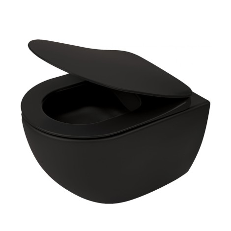 Deante Peonia Zero miska WC wisząca bezkołnierzowa czarna