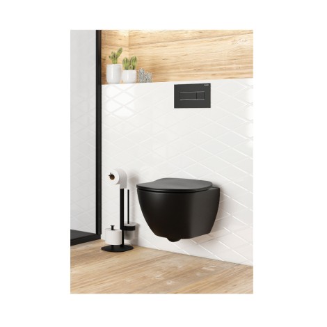 Deante Peonia Zero miska WC wisząca bezkołnierzowa czarna