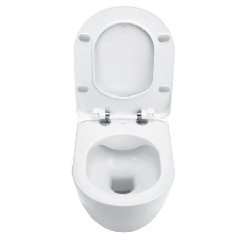 Deante Peonia miska WC wisząca bezkołnierzowa z deską biała