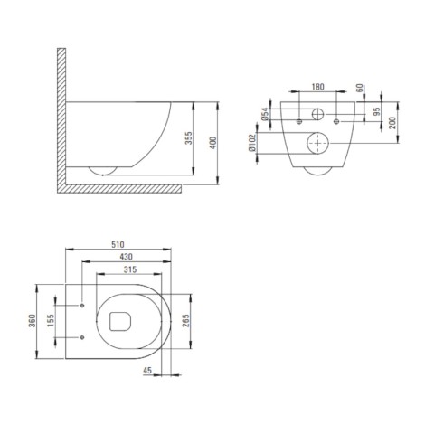 Deante Peonia miska WC wisząca bezkołnierzowa z deską biała