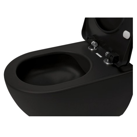 Deante Peonia miska WC wisząca bezkołnierzowa z deską czarna