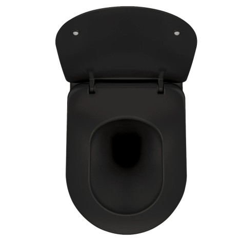 Deante Peonia miska WC wisząca bezkołnierzowa z deską czarna