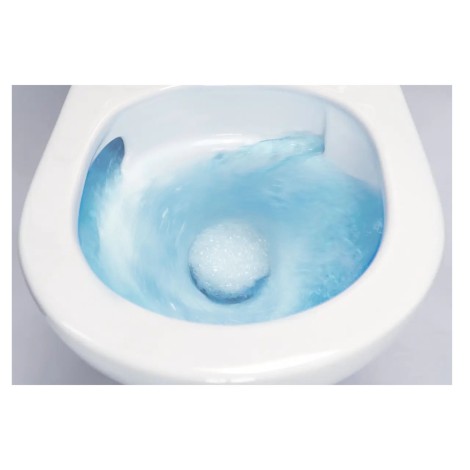 Deante Jasmin miska WC wisząca bezkołnierzowa wirowa w zestawie z deską biała