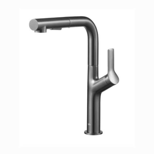 Kfa Duero Basic bateria zlewozmywakowa stojąca z wyciąganą wylewką 2-funkcyjną gun metal.