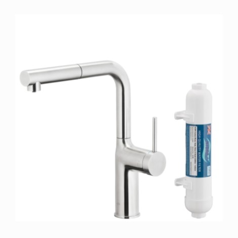 Kfa Duero Pure Move bateria zlewozmywakowa z filtracją wody oraz wyciąganą wylewką inox
