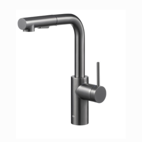 Kfa Duero Basic bateria zlewozmywakowa stojąca z wyciąganą wylewką 2-funkcyjną gun metal.