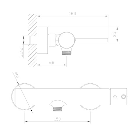 AVAPAX Ultimate bateria prysznicowa ścienna czarny mat