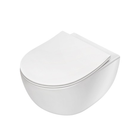 Deante Oregano miska WC wisząca bezkołnierzowa w zestawie z deską wolnoopadającą.