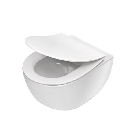 Deante Oregano miska WC wisząca bezkołnierzowa w zestawie z deską wolnoopadającą.