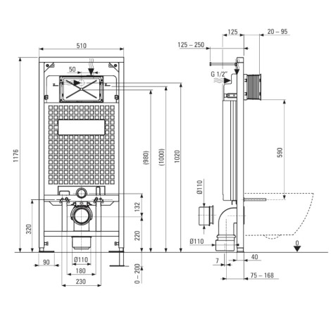 Deante Jasmin miska Wc wisząca bezkołnierzowa wirowa + deska + stelaż + przycisk chrom