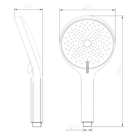 Avapax Ultimate zestaw prysznicowy 3-funkcyjny, punktowy, gun metal